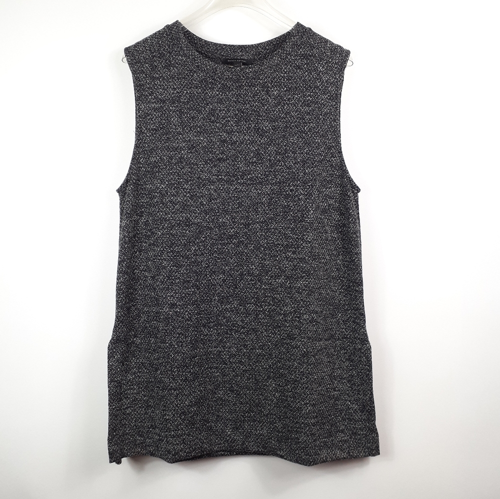 Banana Republic Sleeveless Sweater Slit Sides Gray